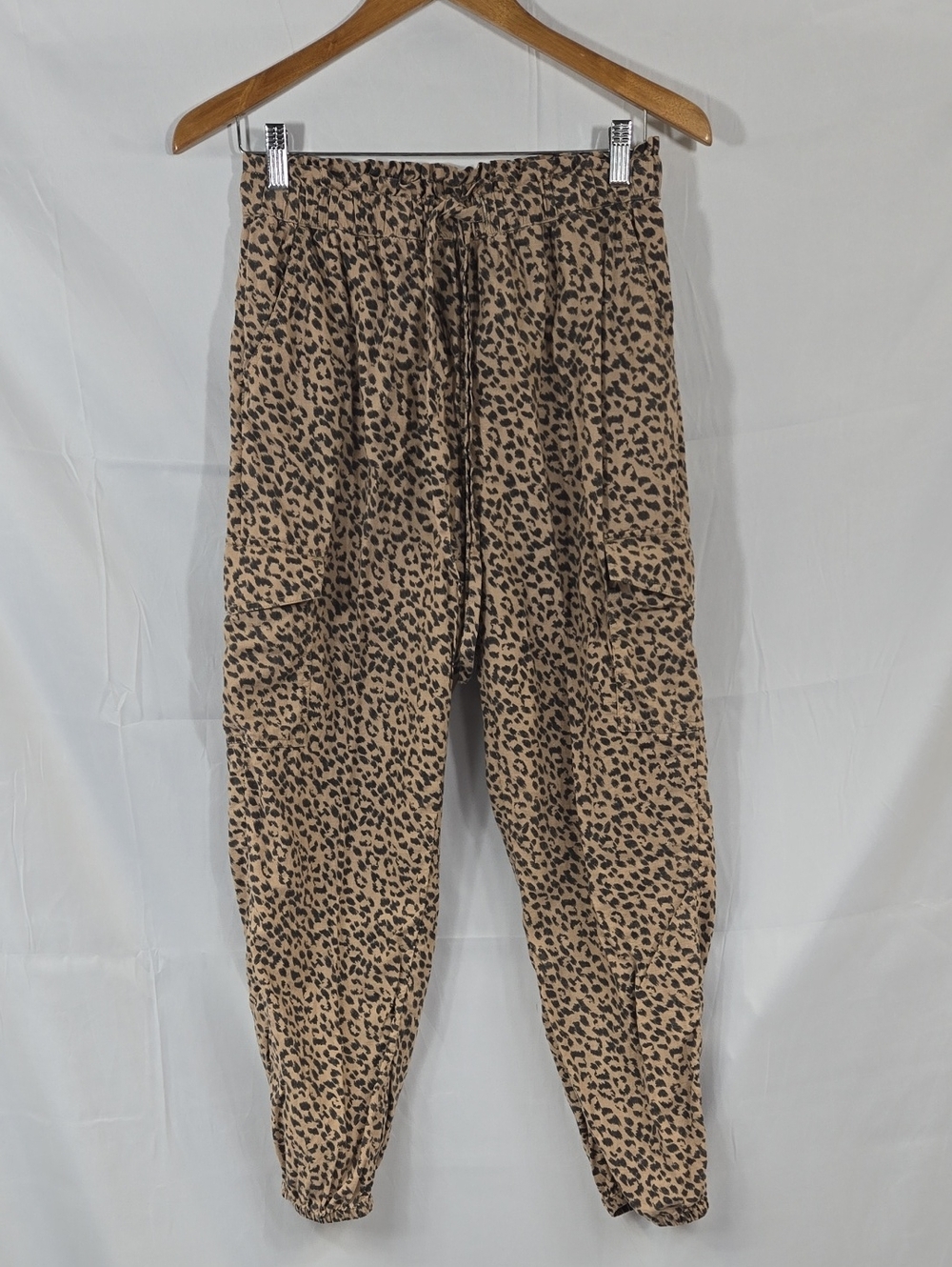Aerie Leopard Print Drawstring Joggers Small